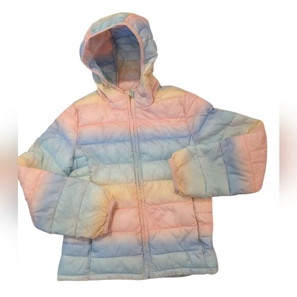 Gap Kids Pastel Rainbow Puffer Jacket Size XL - Picture 1 of 9
